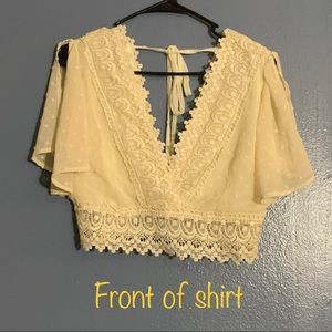 Lace crop top shirt